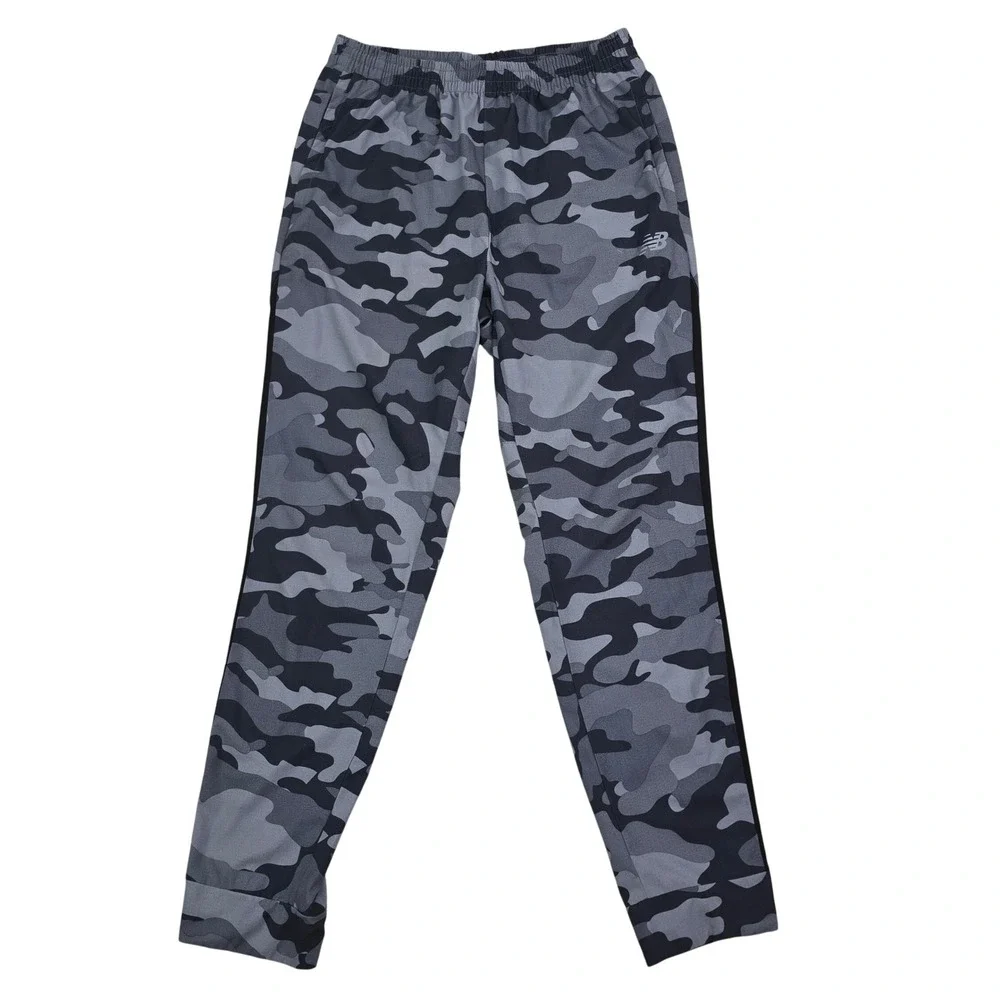New Balance Camo Running Pants Mens Large Grey Black Camouflage Athletic Joggers